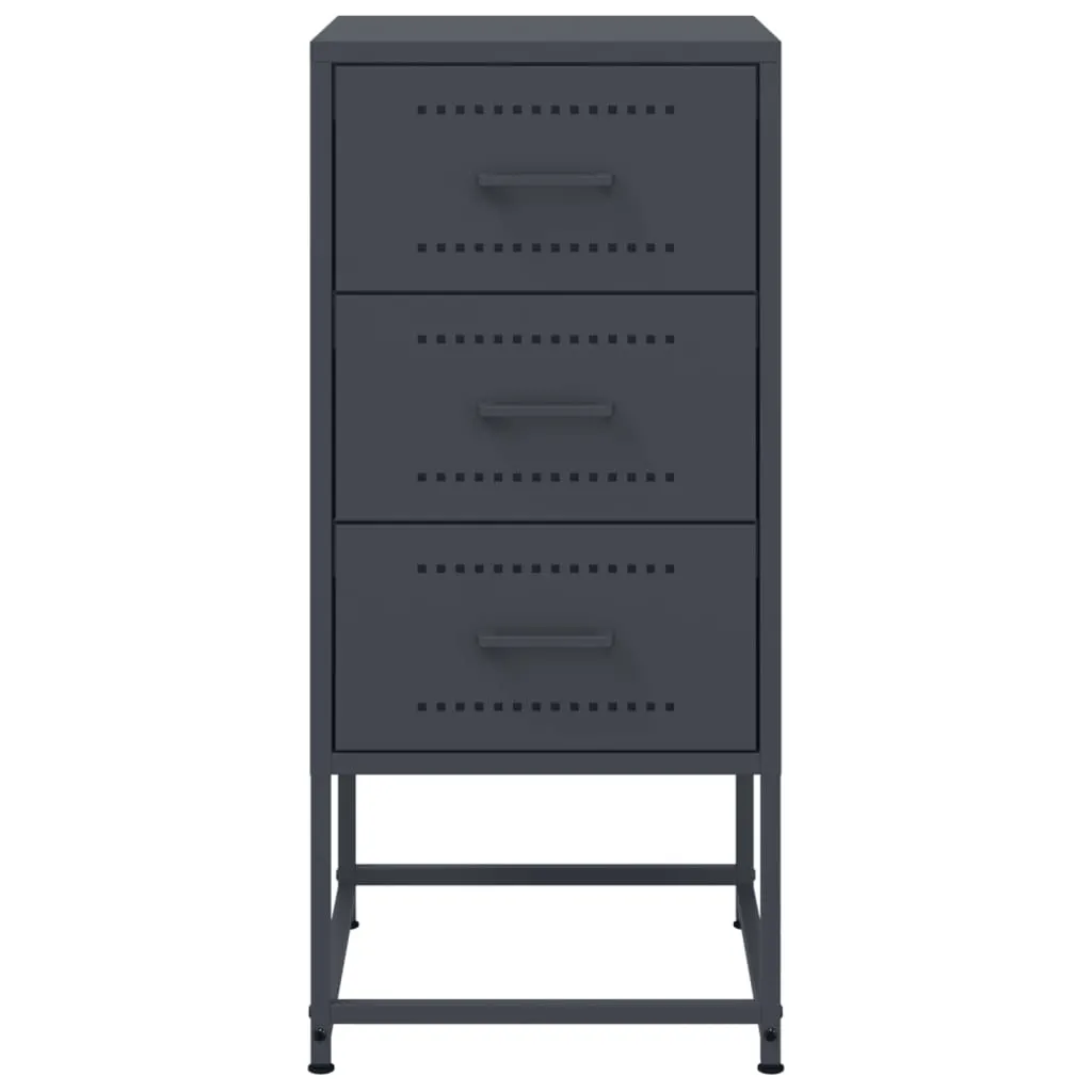 Bedside Cabinets 2 pcs Anthracite 36x39x78 cm Steel