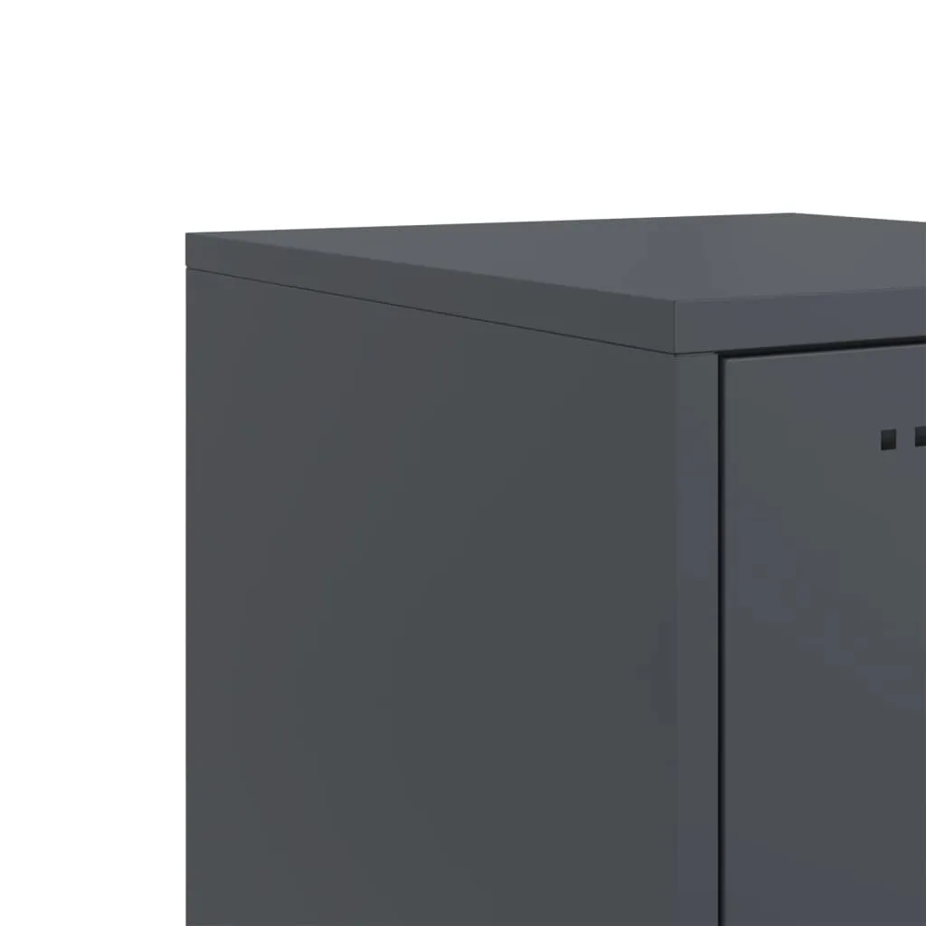 Bedside Cabinets 2 pcs Anthracite 36x39x78 cm Steel