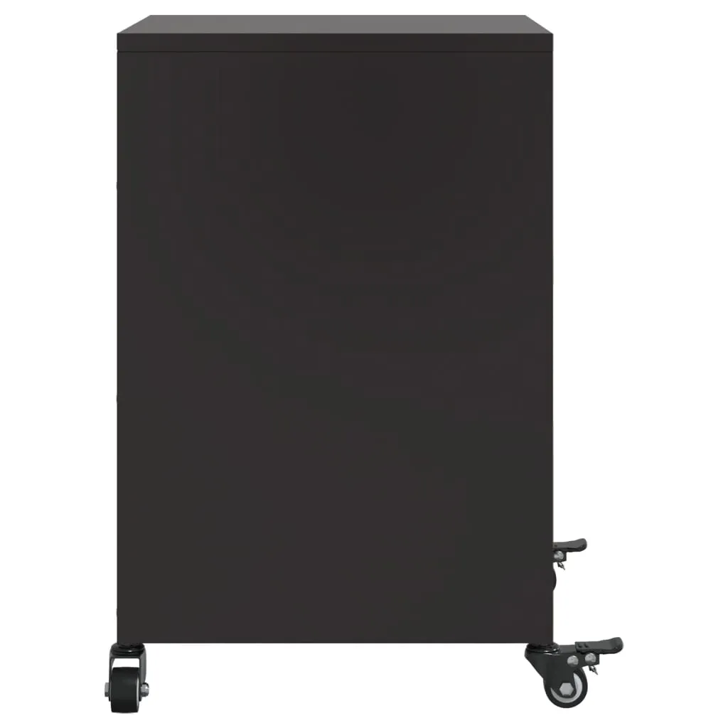 Bedside Cabinets 2 pcs Black 36x39x59 cm Steel