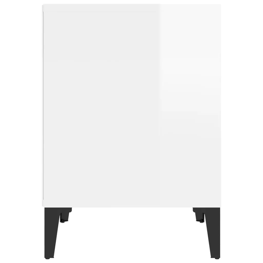 Bedside Cabinets 2 pcs High Gloss White 40x35x50 cm