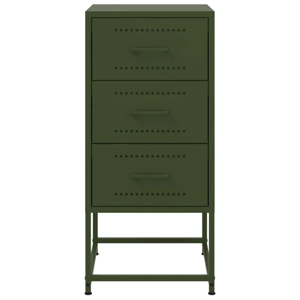 Bedside Cabinets 2 pcs Olive Green 36x39x78 cm Steel