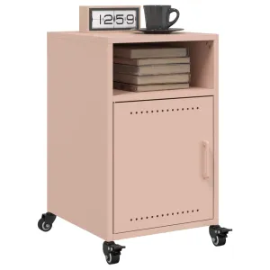 Bedside Cabinets 2 pcs Pink 36x39x59 cm Steel