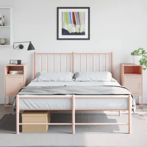 Bedside Cabinets 2 pcs Pink 36x39x78 cm Steel