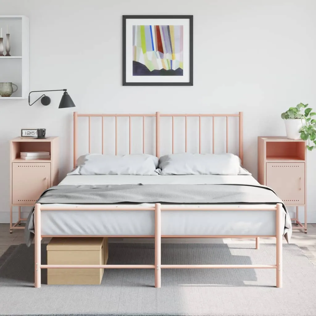 Bedside Cabinets 2 pcs Pink 36x39x78 cm Steel