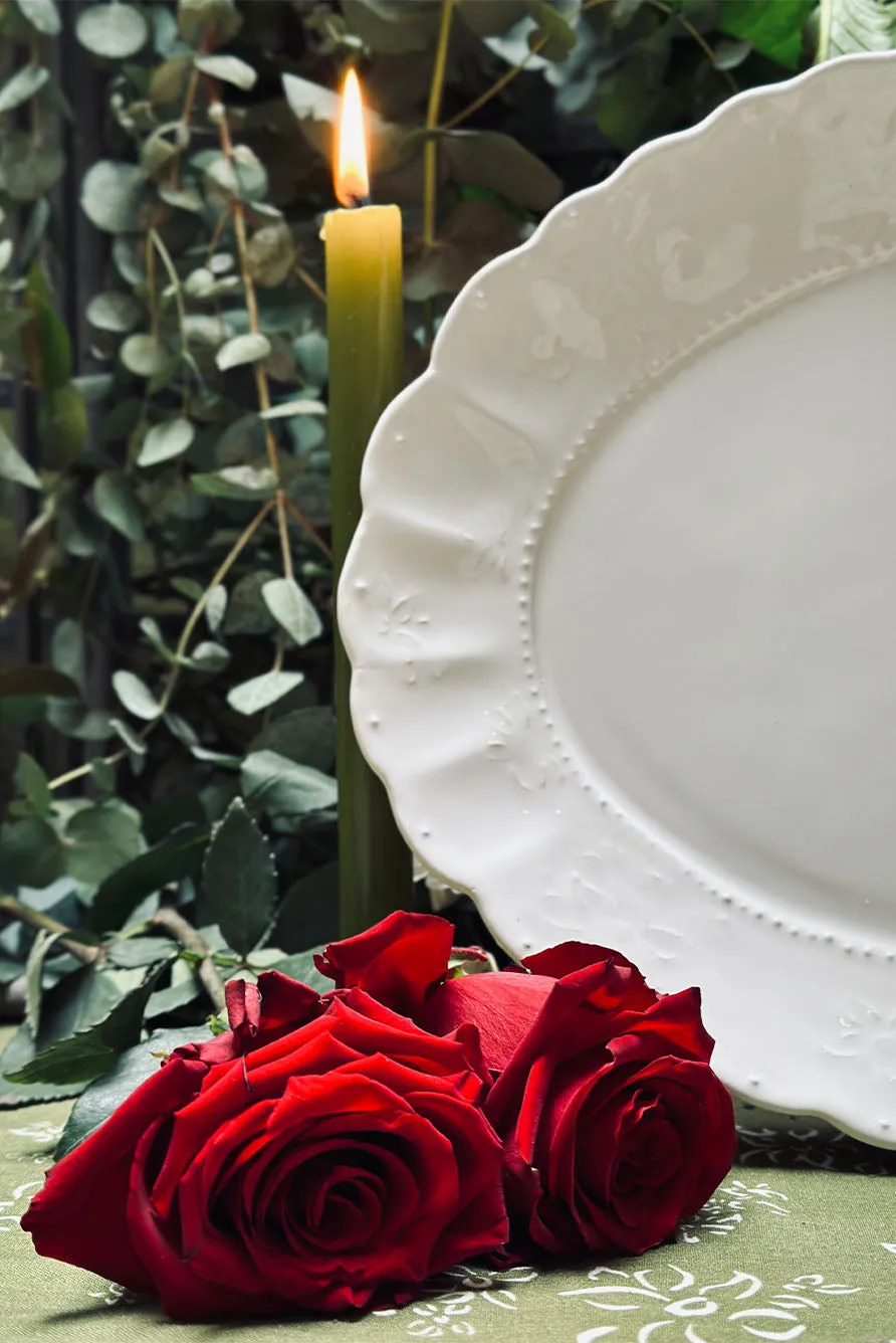 Bernadette's Falling Flower White Soup Bowl, 22cm