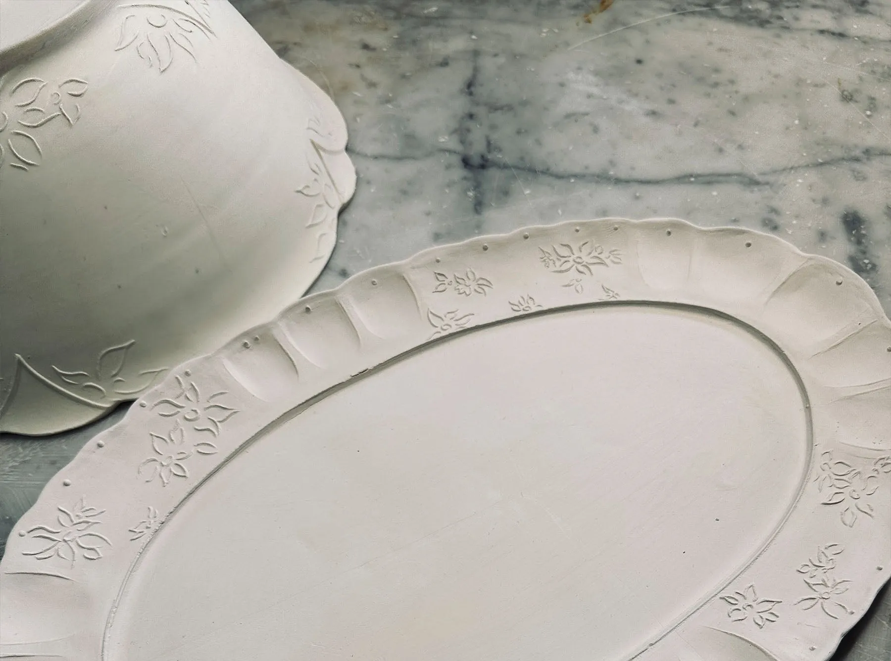 Bernadette's Falling Flower White Soup Bowl, 22cm