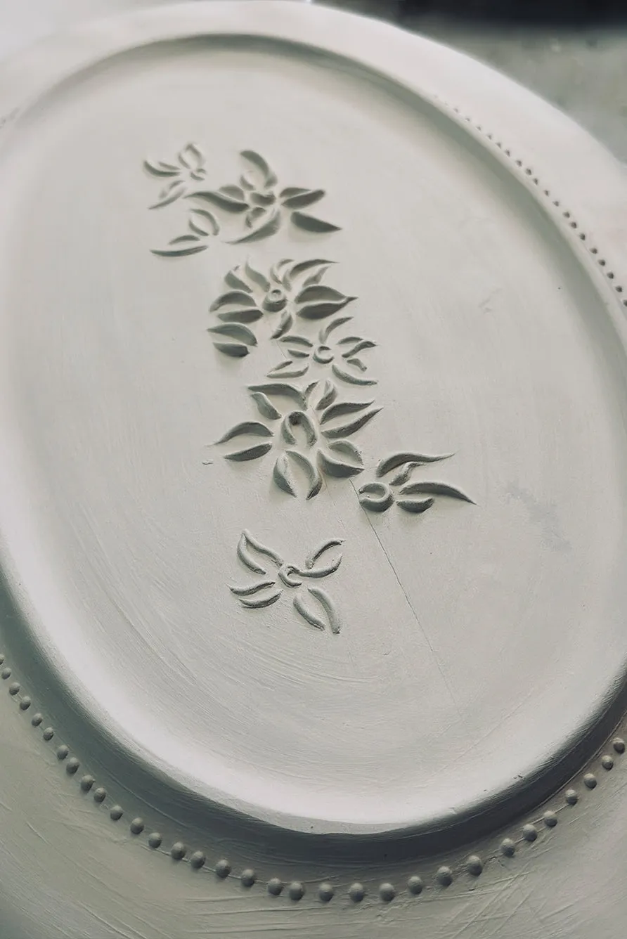 Bernadette's Falling Flower White Soup Bowl, 22cm