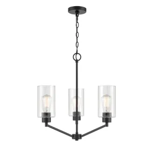 Beverlly 21 in. 3 Lights Chandelier Matte Black Finish