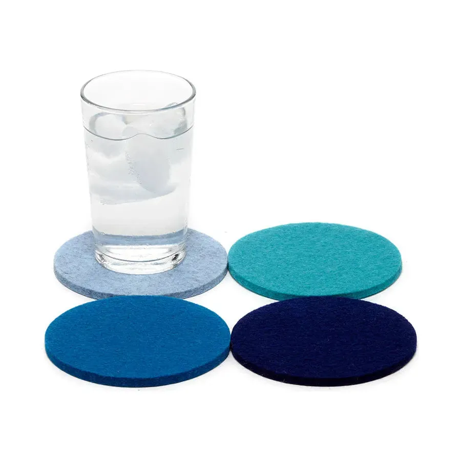 Bierfilzl Merino Wool Felt Round Coaster 4PK