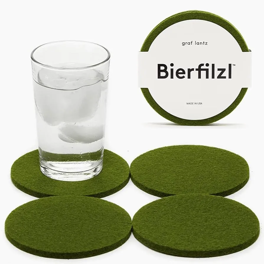 Bierfilzl Merino Wool Felt Round Coaster 4PK