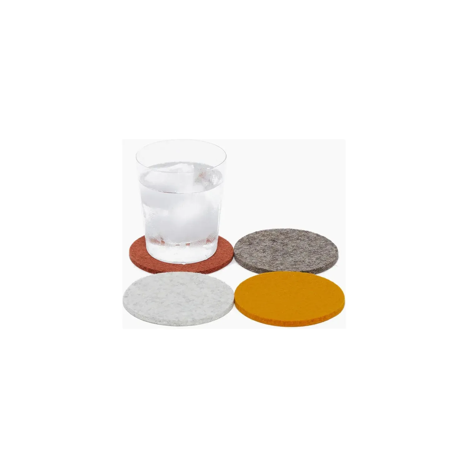 Bierfilzl Merino Wool Felt Round Coaster 4PK