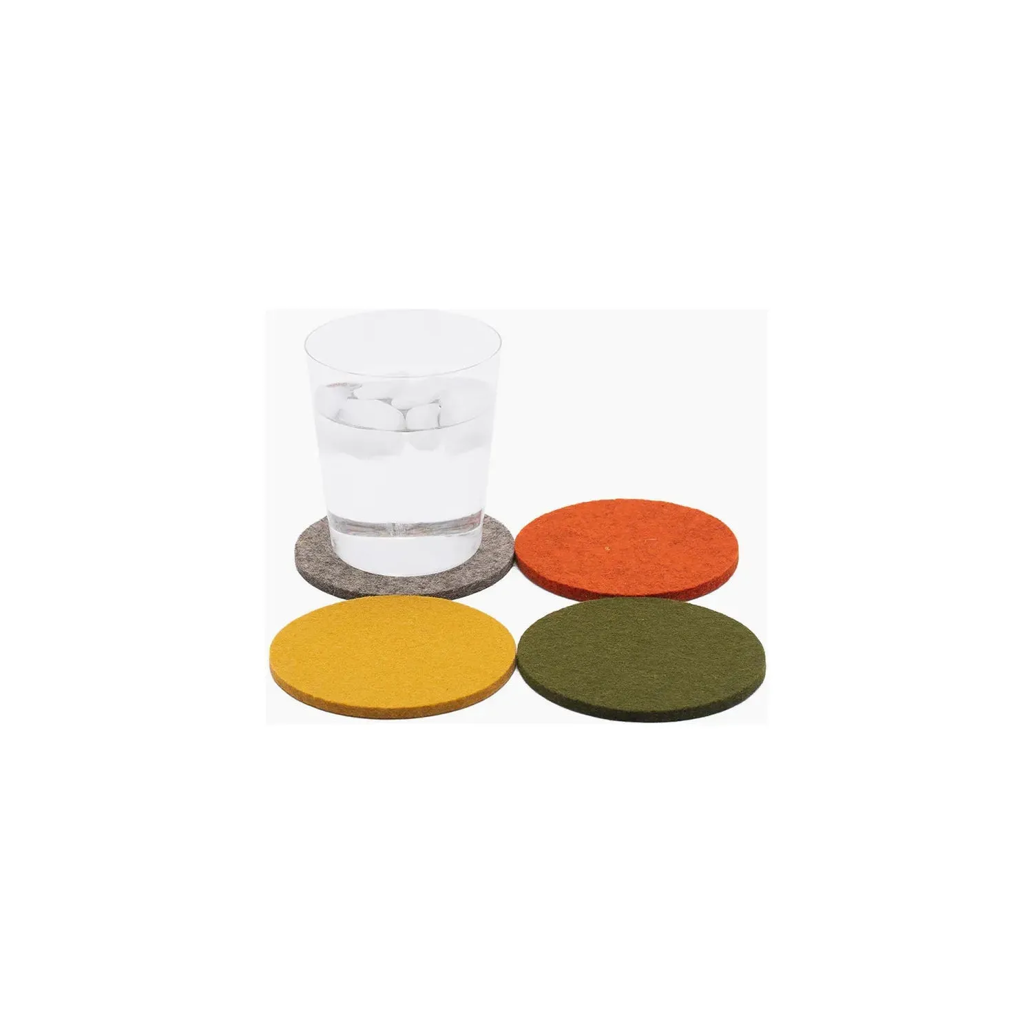 Bierfilzl Merino Wool Felt Round Coaster 4PK