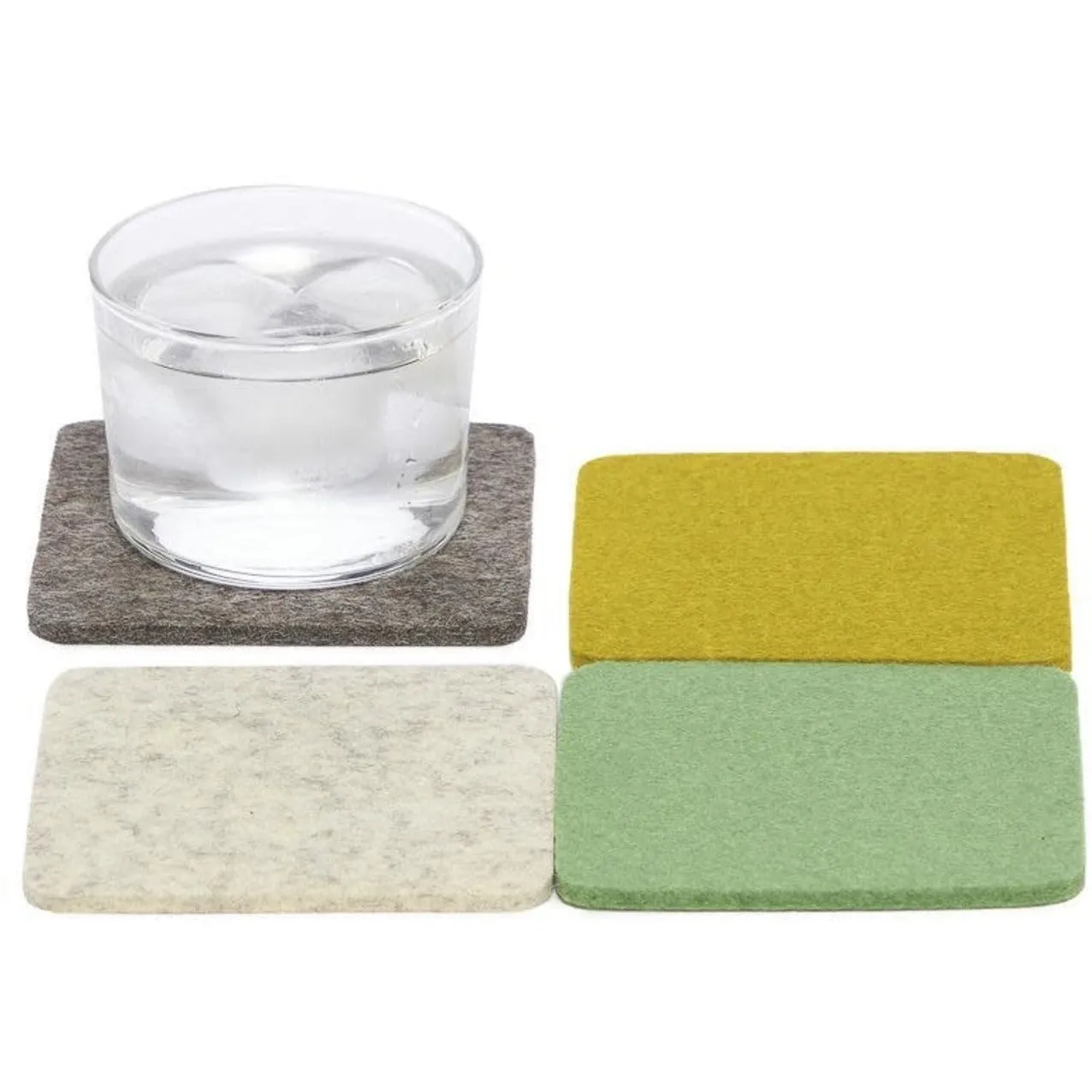 Bierfilzl Merino Wool Square Felt Coaster 4 pk