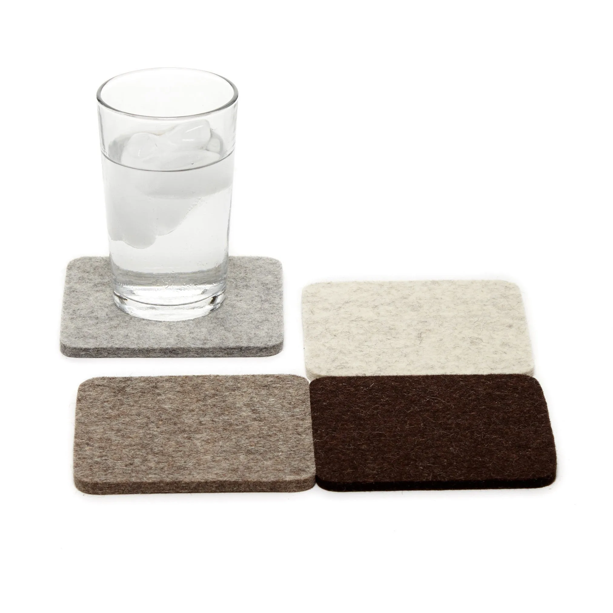 Bierfilzl Merino Wool Square Felt Coaster 4 pk