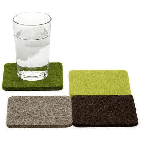 Bierfilzl Merino Wool Square Felt Coaster 4 pk
