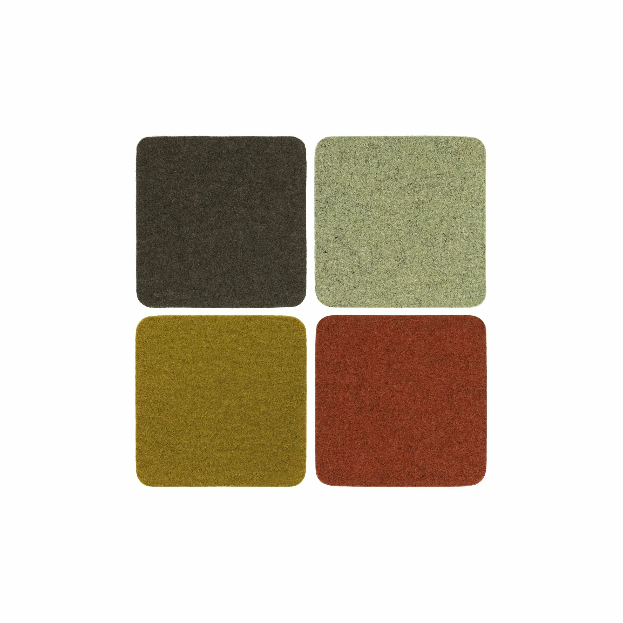 Bierfilzl Merino Wool Square Felt Coaster 4 pk