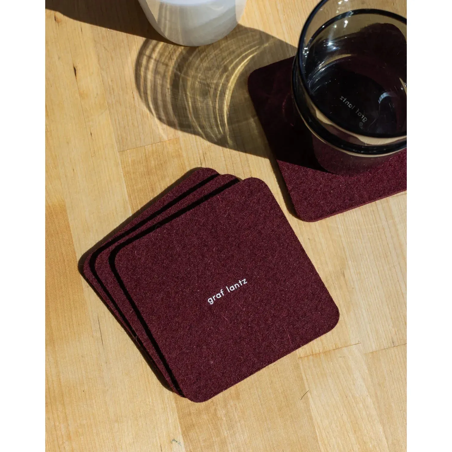 Bierfilzl Merino Wool Square Felt Coaster 4 pk
