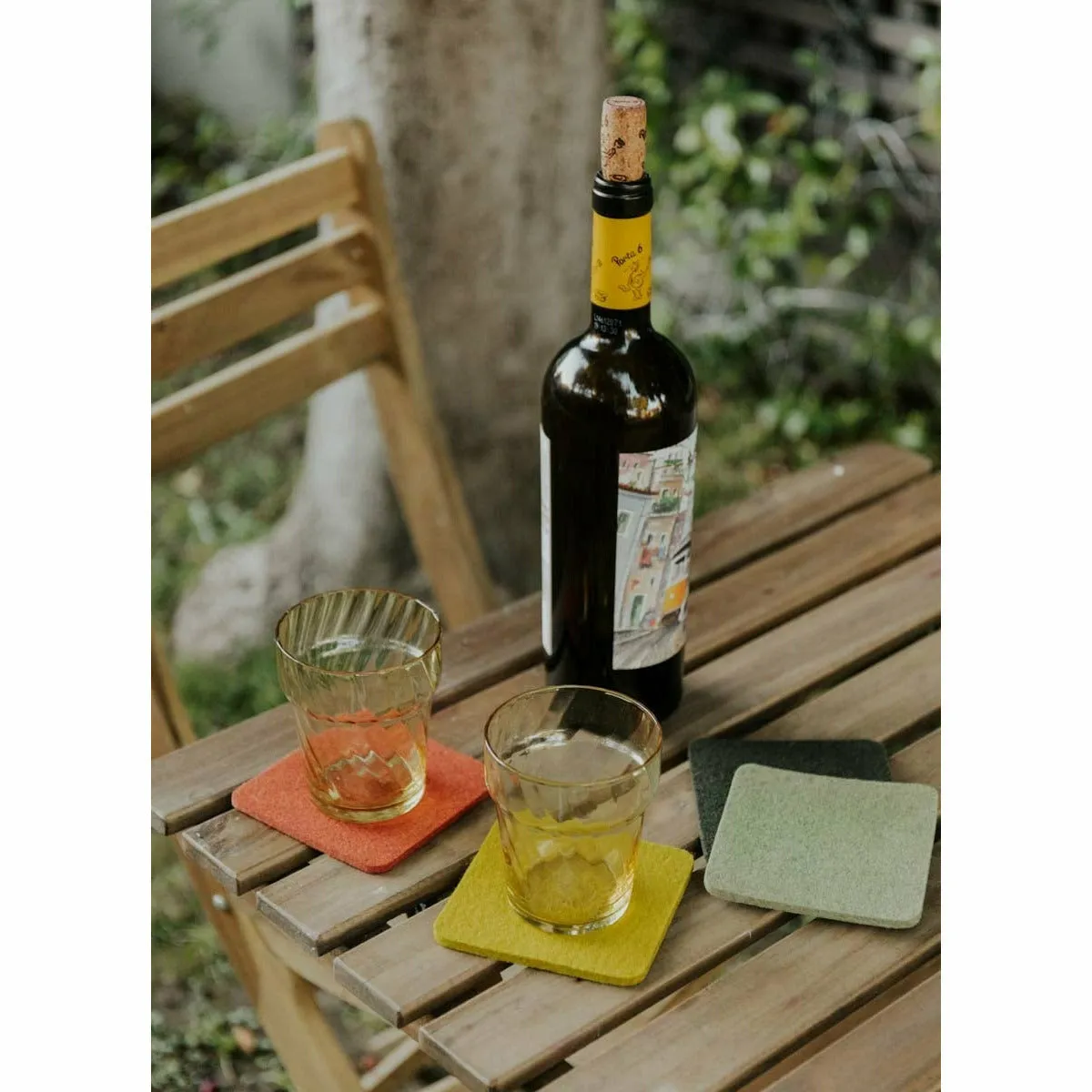 Bierfilzl Merino Wool Square Felt Coaster 4 pk