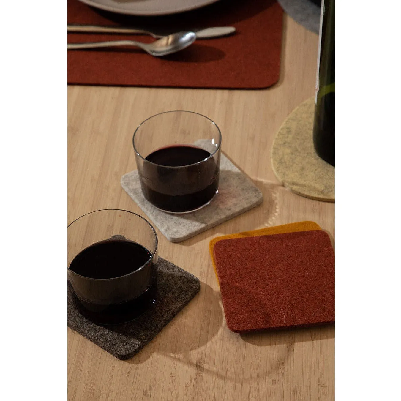 Bierfilzl Merino Wool Square Felt Coaster 4 pk
