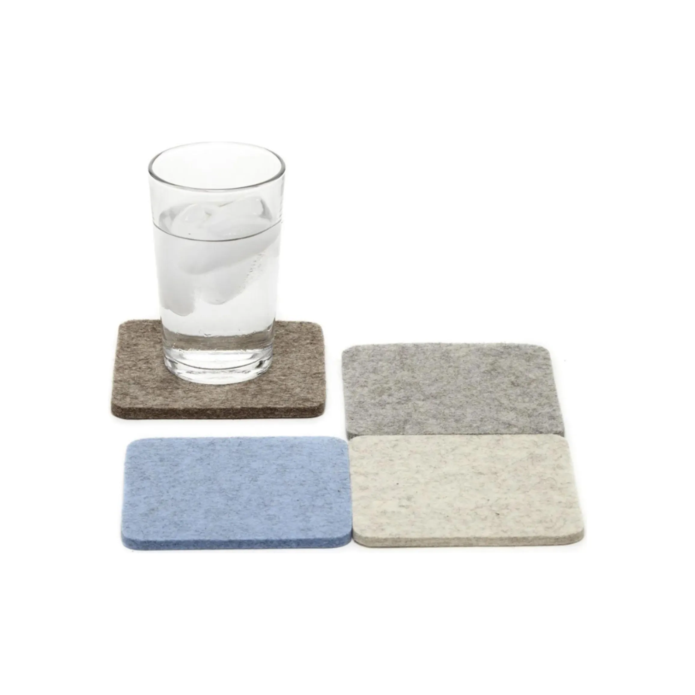 Bierfilzl Merino Wool Square Felt Coaster 4 pk
