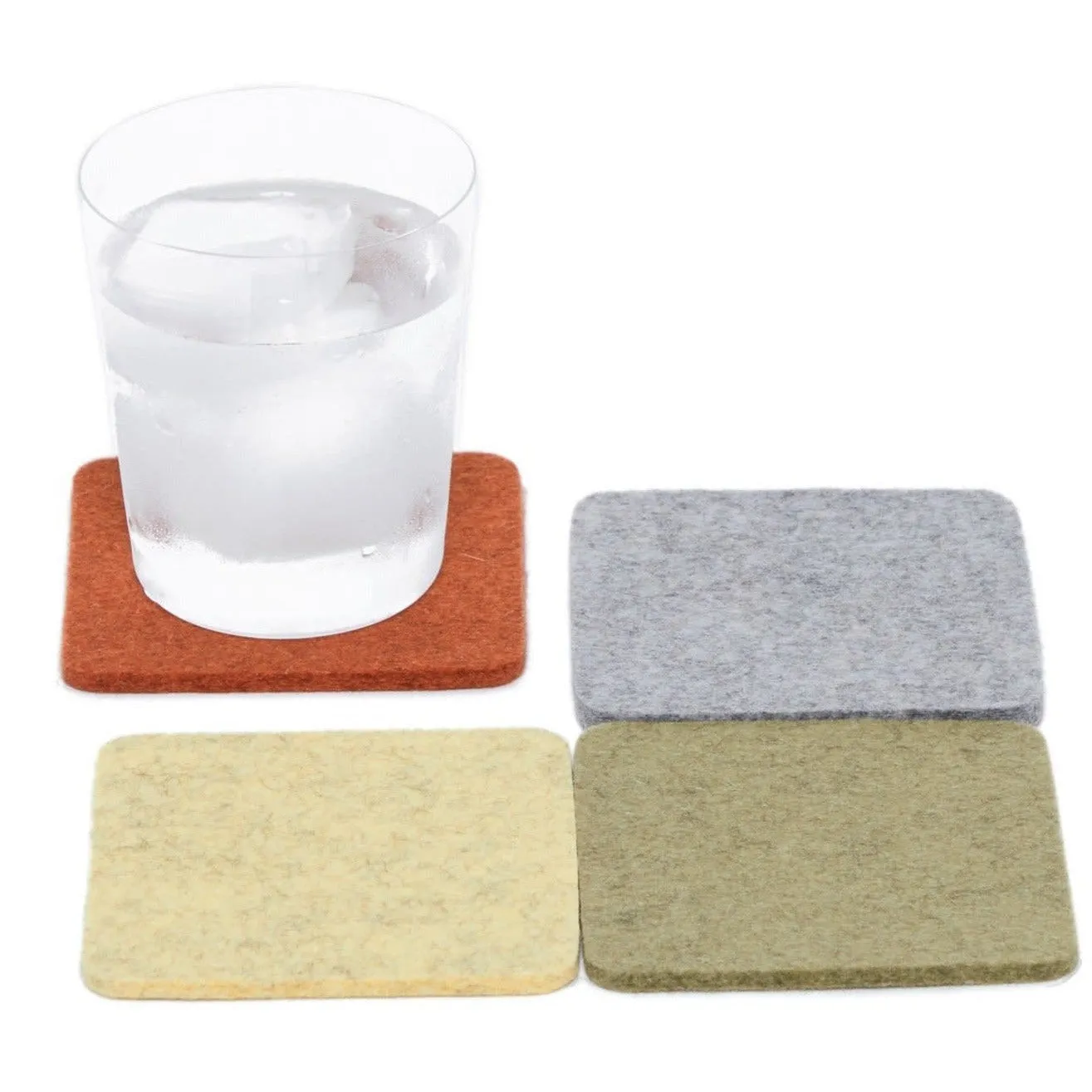 Bierfilzl Merino Wool Square Felt Coaster 4 pk