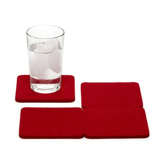 Bierfilzl Merino Wool Square Felt Coaster 4 pk