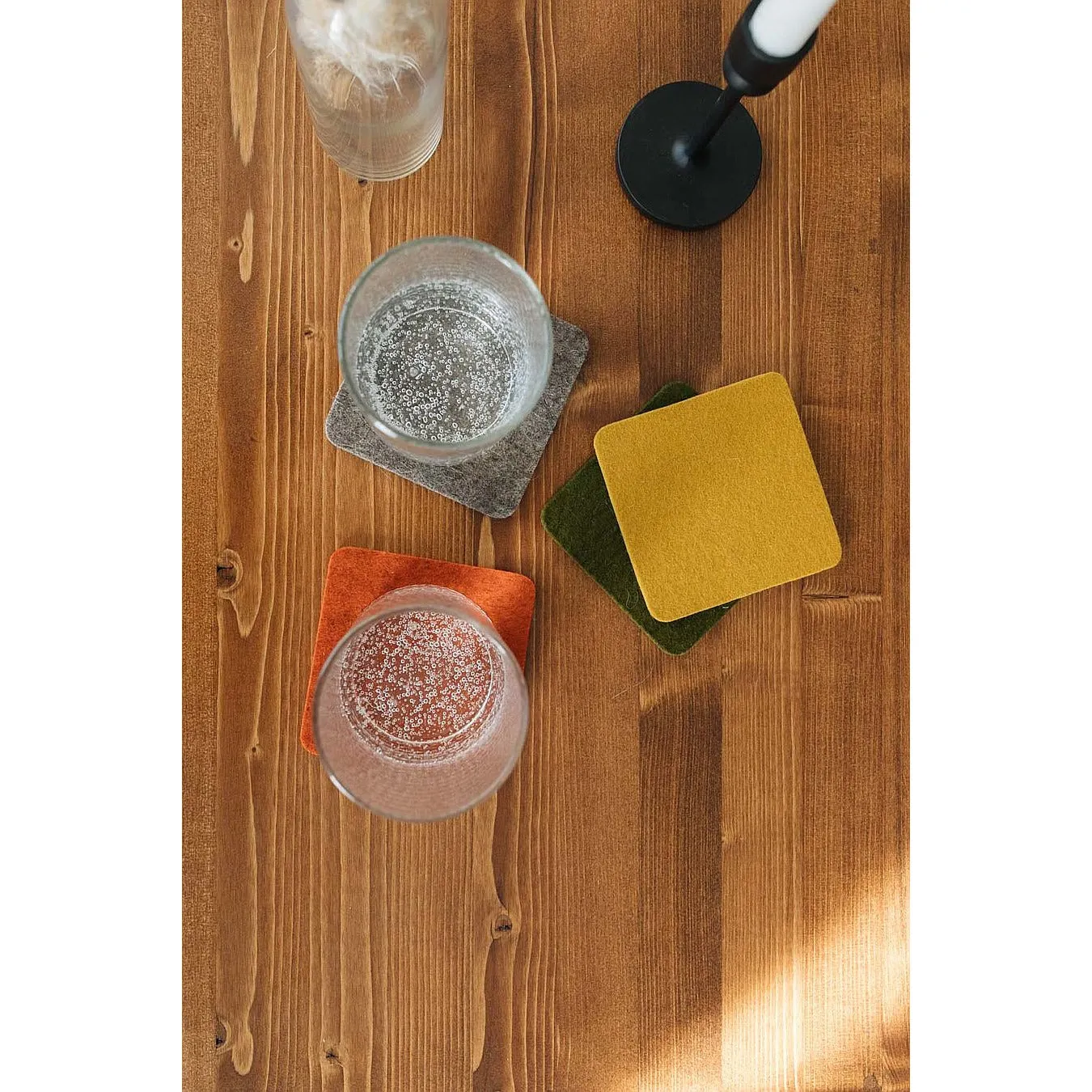 Bierfilzl Merino Wool Square Felt Coaster 4 pk