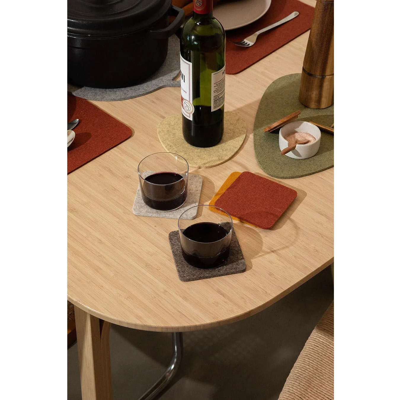 Bierfilzl Merino Wool Square Felt Coaster 4 pk