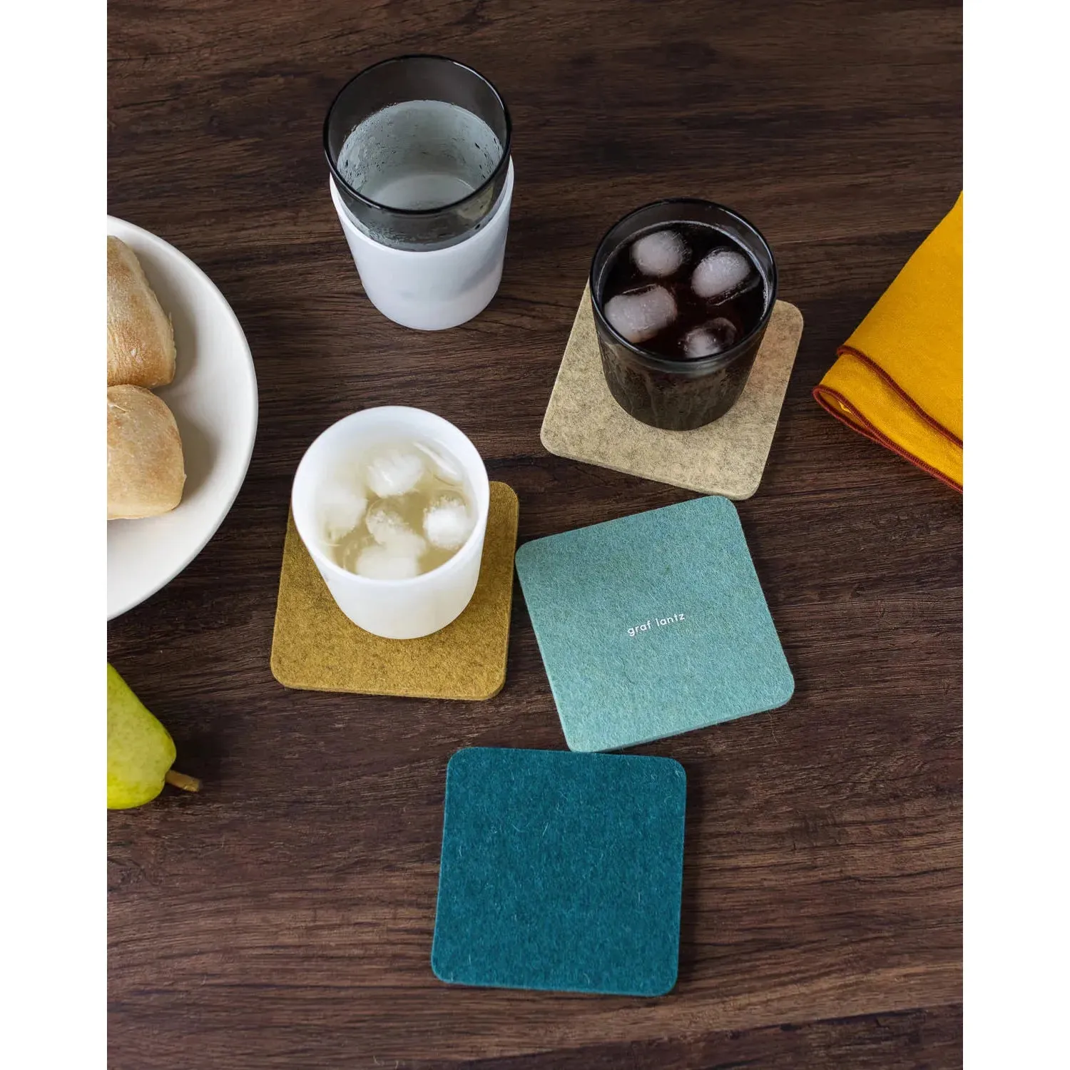Bierfilzl Merino Wool Square Felt Coaster 4 pk