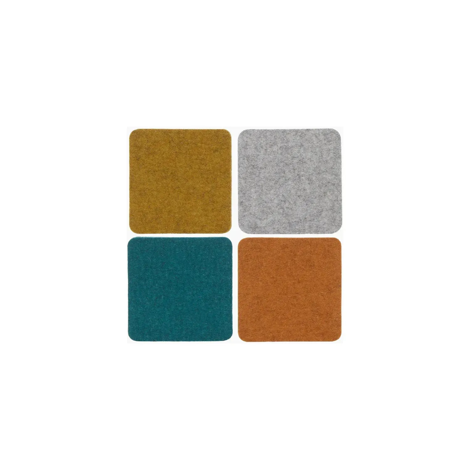 Bierfilzl Merino Wool Square Felt Coaster 4 pk