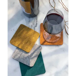 Bierfilzl Merino Wool Square Felt Coaster 4 pk
