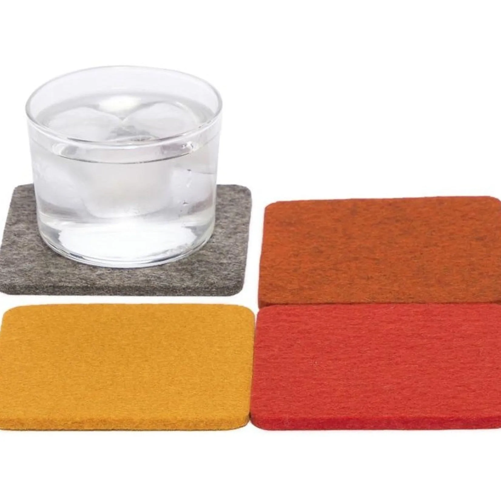 Bierfilzl Merino Wool Square Felt Coaster 4 pk