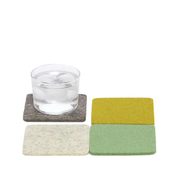 Bierfilzl Merino Wool Square Felt Coaster 4 pk