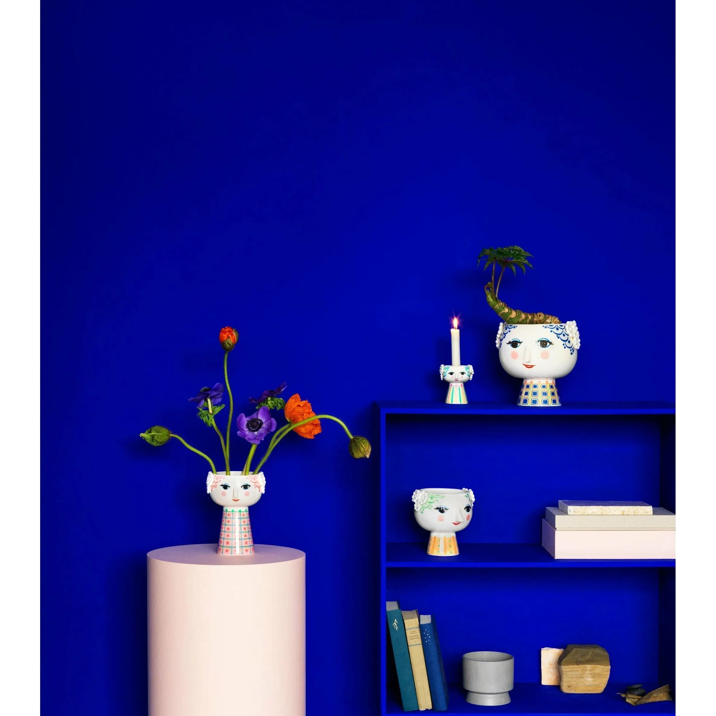 Bjørn Wiinblad Eva Planter With Foot Large, Blue