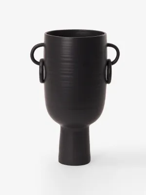 Black ceramic vase