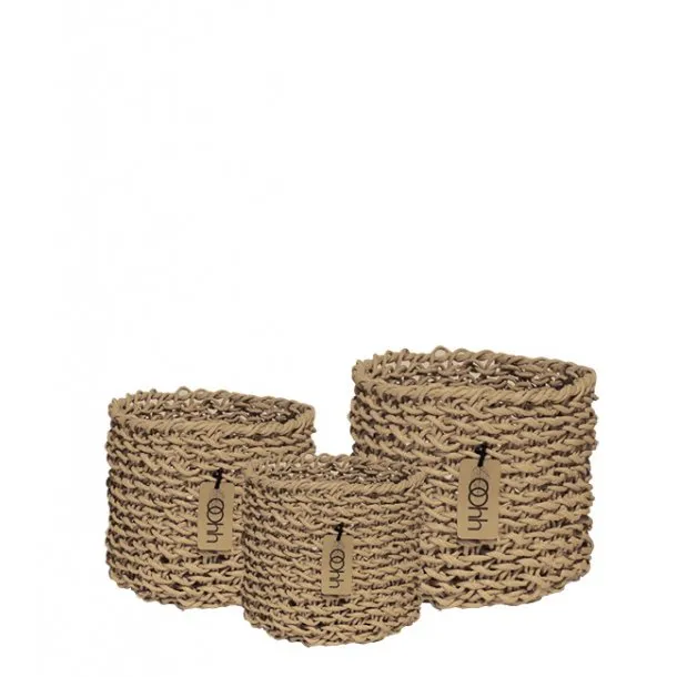 Black Handwoven Paper Baskets (Set of 18)