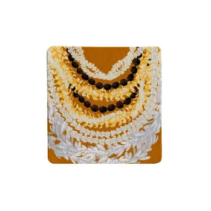 Black Lei Drapping Fabric Coaster