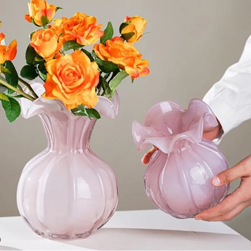 Blown Glass Ruffle Vase