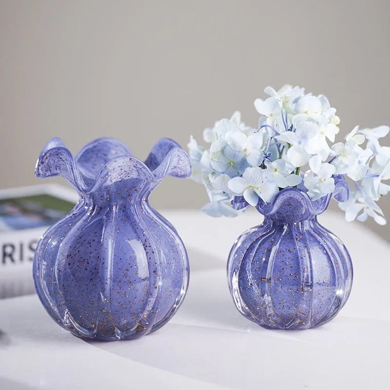 Blown Glass Ruffle Vase