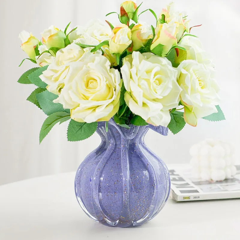 Blown Glass Ruffle Vase