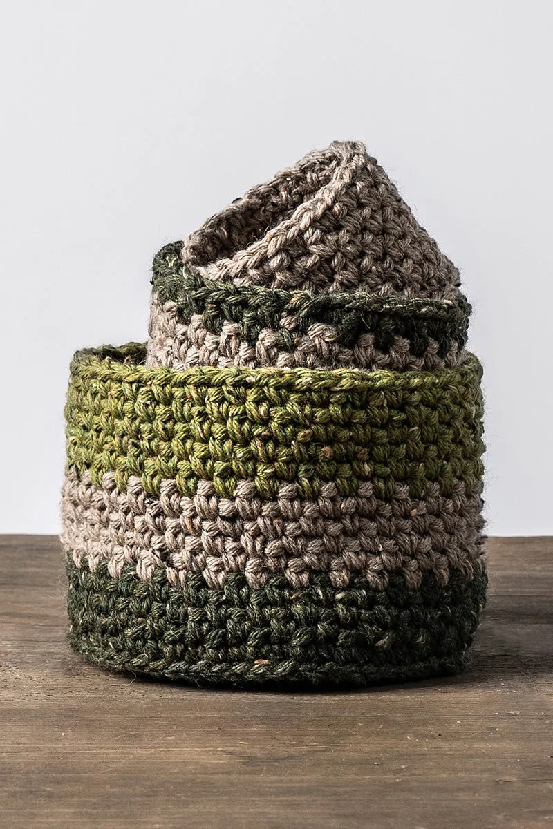 Blue Sky Fibers - Woolstok Tweed Patterns - Portage Crochet Baskets - PDF Download