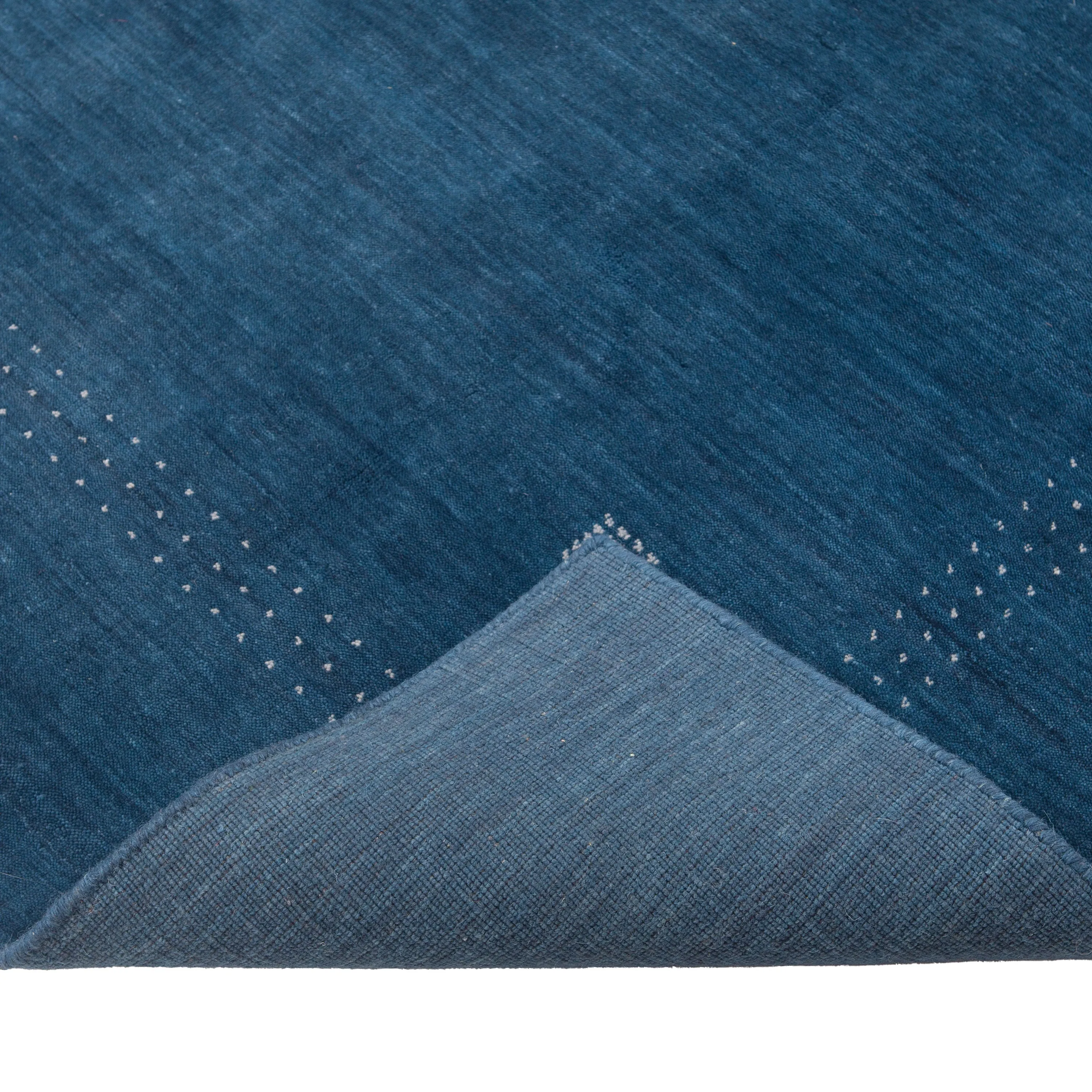 Blue Solid Indo Gabbeh Rug - 6'3" x 9'4"