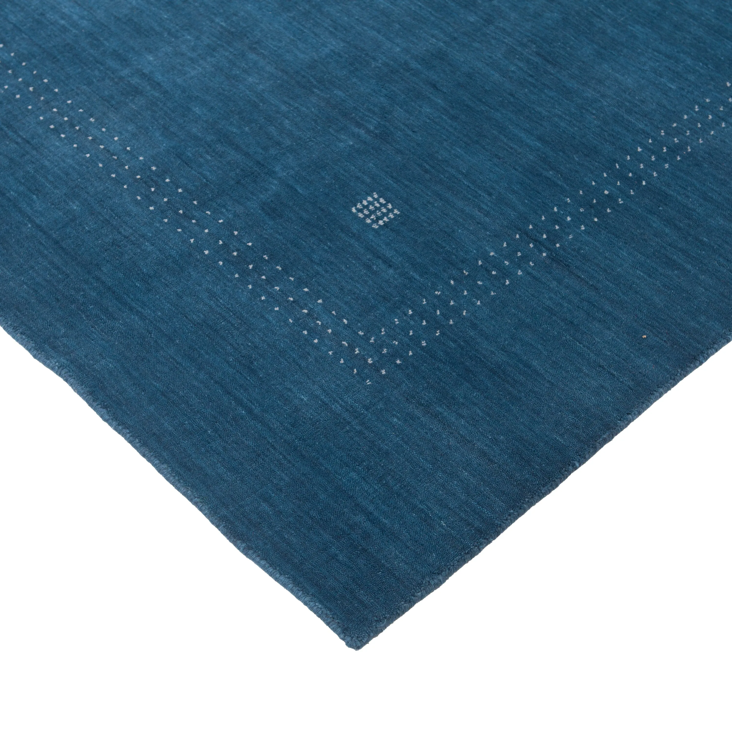 Blue Solid Indo Gabbeh Rug - 6'3" x 9'4"