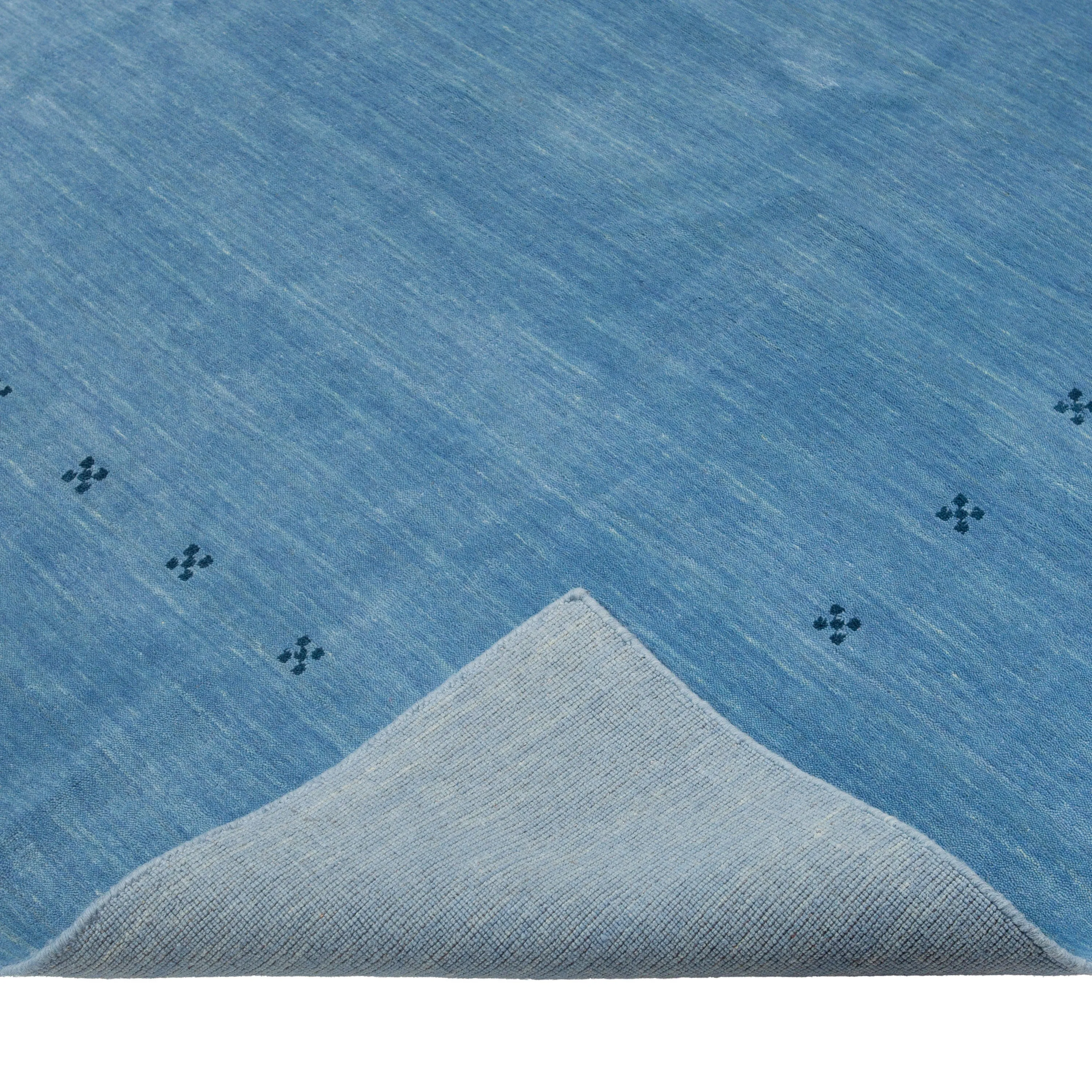 Blue Solid Indo Gabbeh Rug - 9'2" x 12'1"