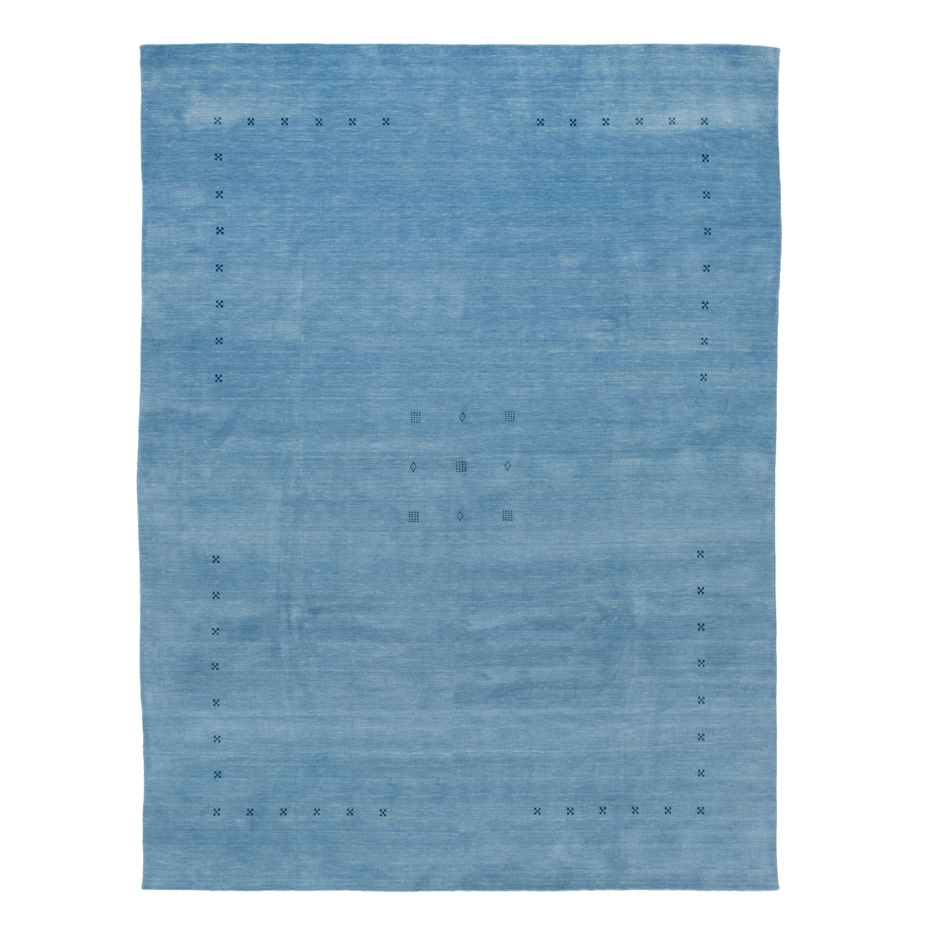 Blue Solid Indo Gabbeh Rug - 9'2" x 12'1"