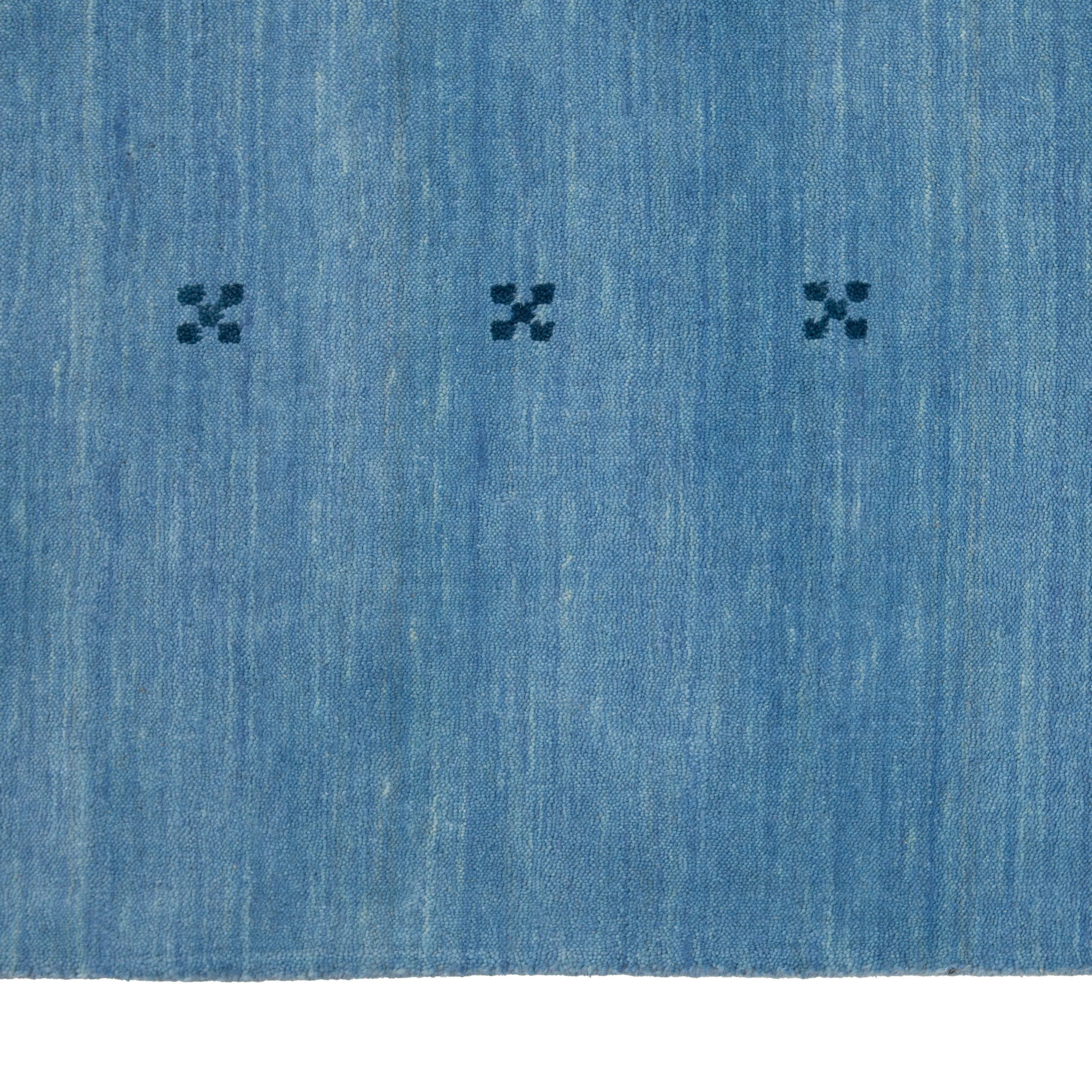 Blue Solid Indo Gabbeh Rug - 9'2" x 12'1"