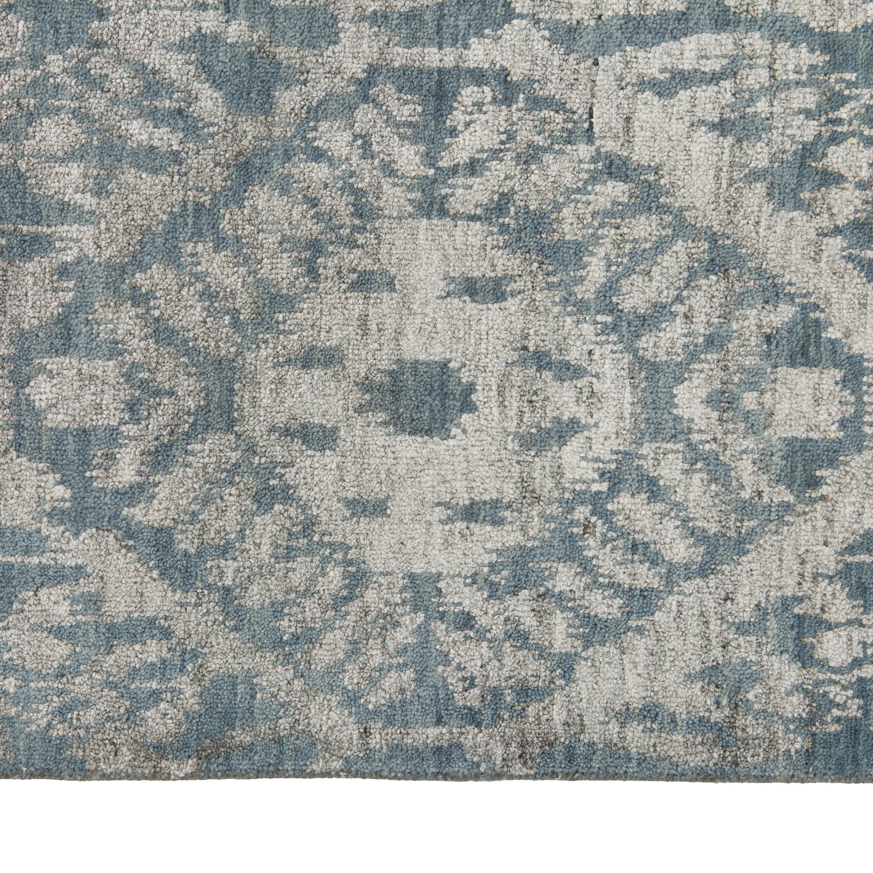 Blue Solid Indo Ikat Rug - 8'1" x 10'3"