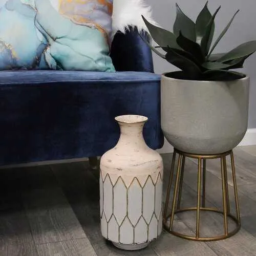 Bohemian Light Pink Metal Table Vase