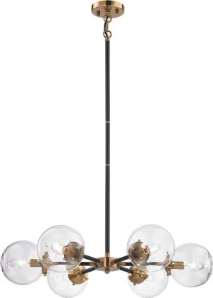 Boudreaux 6 Light Chandelier In Matte Black and Antique Gold