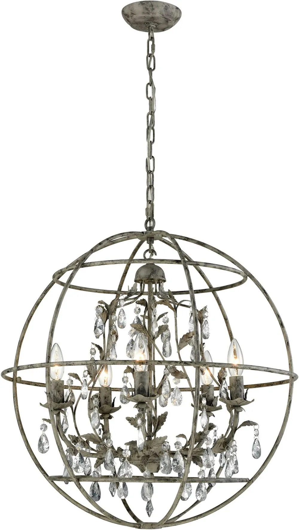 Bridget 5 Light Chandelier In Marble Gray